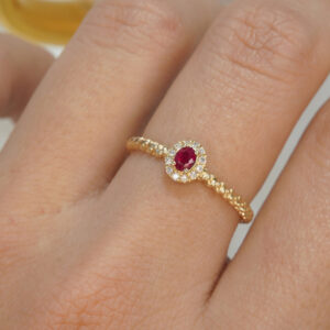 This ruby ring features a special design element WX-103899