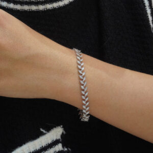 Great texture olive branch leaf diamond bracelet WX-103902