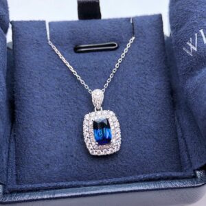 18K Diamond Sri Lanka Origin Sapphire Pendant WX-103927