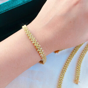 New 18K gold inlaid natural yellow diamonds bracelet WX-SL02021